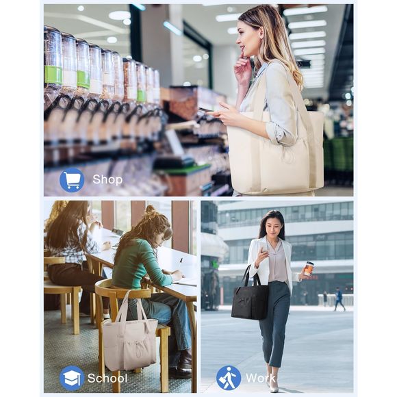 Tote Bag Large, Travel Tote Shoulder Bag With Compartment, Top Handle c: - Picture 2 of 7